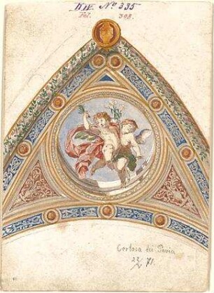 Walther, Conradin; u. a. Deutschland; Italien; Sammlung Conradin Walther: Band IV, Nr. 302 - 343 (fol. 269 - 313) - in der Certosa bei Pavia (Detail)