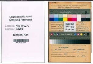 Entnazifizierung Karl Niessen, geb. 08.06.1905 (Mechaniker)