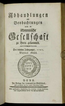 Des sechsten Jahrganges, 1765. Viertes Stück.