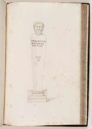 Bildnisherme des griechischen Philosophen Heraklit von Ephesos, in: Imperatorum romanorum ac eorum coniugum liberorum [...] Tomus primus, Nr. 147