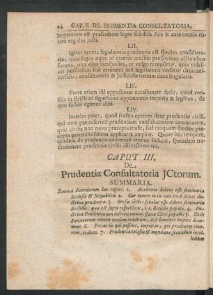 Caput III. De Prudentia Consultatoria ICtorum.