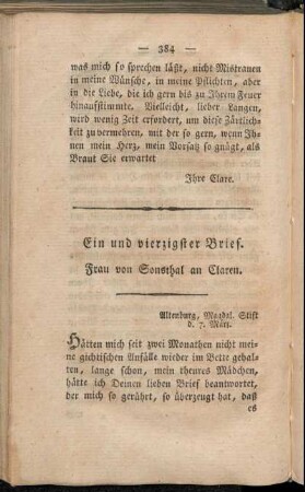 Ein und vierzigster Brief - Fünf und vierzigster Brief