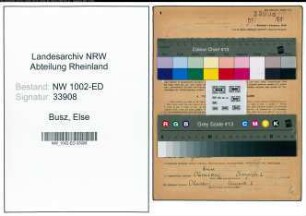 Entnazifizierung Else Busz, geb. 02.05.1886 (Studienraetin)