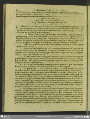 Disputatio XI. De Mansuetudine. Resp. Iona Petreo Wexionensi, Sueco Smolando