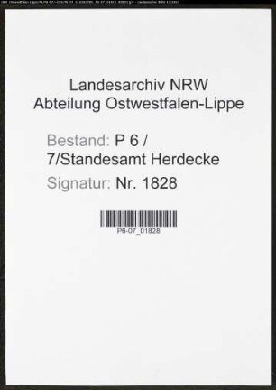 Heiratsregister Standesamt Herdecke