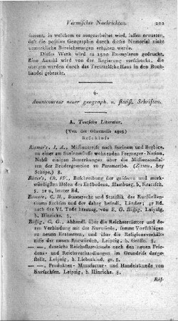 Avantcoureur neuer geograph. u. statist. Schriften
