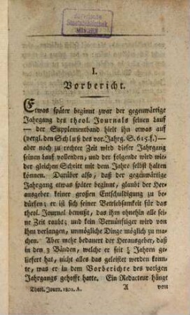 Journal für theologische Literatur. 3, 3 = St. 1 - 6. 1802