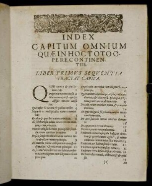 Index Capitum Omnium Quæ In Hoc Toto Opere Continentur.