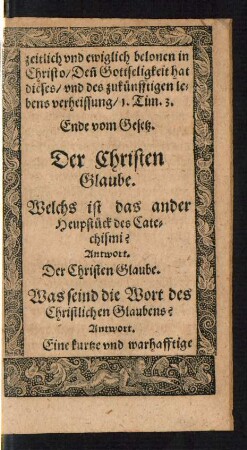 Der Christen Glaube.