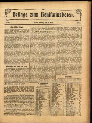 Zweite Ausgabe vom Sonntag, den 25. März 1906.