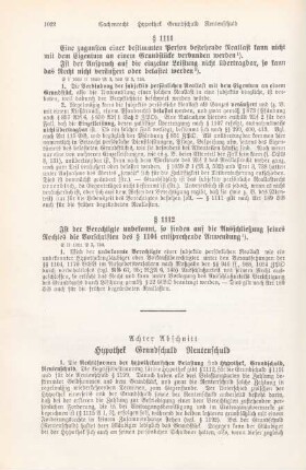 Achter Abschnitt Hypothek Grundschuld Rentenschuld