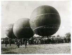 Die deutschen Ballons beim Gordon-Bennett-Ballonwettflug