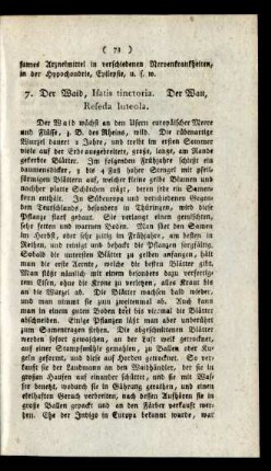 7. Der Waid, Isatis tinctoria. Der Wau, Reseda luteola.