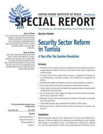 Security sector reform in Tunisia : a year after the jasmine revolution