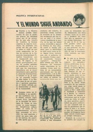 Y el mundo sigue andando : Política internacional