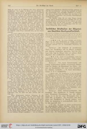 Juristischer Briefkasten der Allgemeinen Deutschen Kunstgenossenschaft