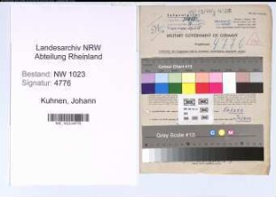 Entnazifizierung Johann Kuhnen , geb. 15.05.1890 (Hilfsarbeiter)
