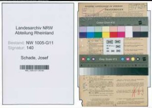 Entnazifizierung Josef Schade , geb. 22.01.1886 (Ingenieur)