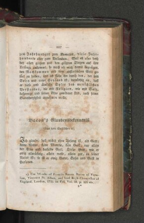 Bacon's Glaubensbekenntniß.