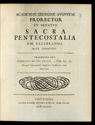 1766: Academiae Georgiae Avgustae Prorector et Senatvs Sacra Pentecostalia pie Celebranda Rite Indicvnt