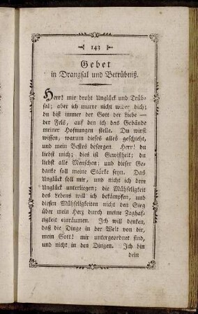 Gebet in Drangsal und Betrübniß