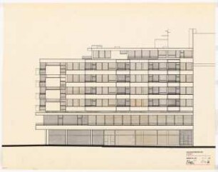 ADAC-Gauhaus, Berlin-Wilmersdorf: Fassadenabwicklung Bundesallee, 1:50