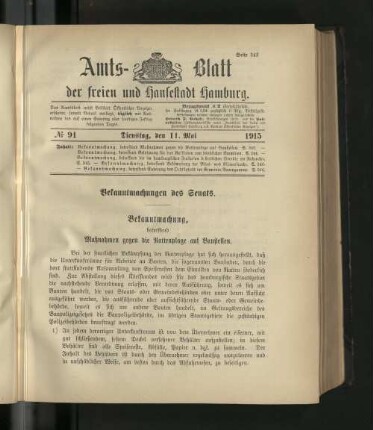 No. 91, 11. Mai 1915