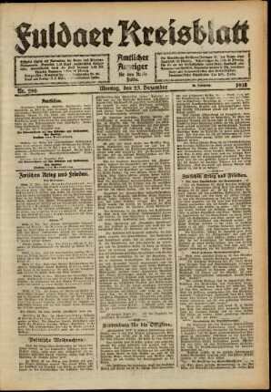 Ausgabe vom Montag, den 23. Dezember 1918.