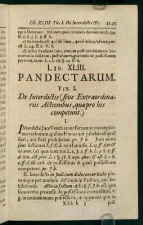 1245-1271, Tit. I. De Interdictis (five Extraordinariis Actionibus, que pro his competunt.) - Tit. XIV. Ut in flumine publico navigare liceat