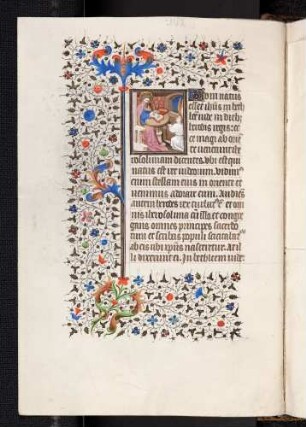 Bordüren-Miniatur-Seite: (Evangelienperikopen) Evangelist Matthäus