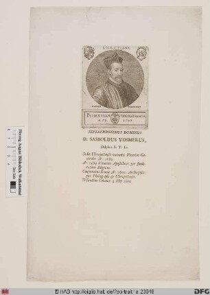 Bildnis Sasbout Vosmeer (lat. Sasboldus Vosmerus)