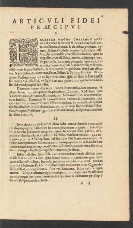 Articuli Fidei Praecipui.