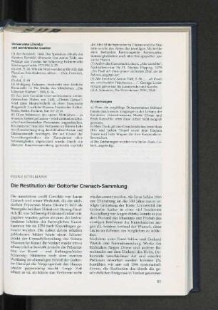 Die Restitution der Gottorfer Cranach-Sammlung