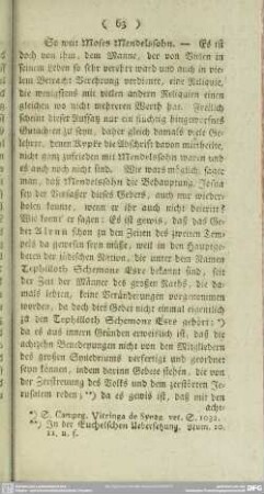 So weit Moses Mendelssohn ...