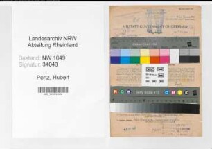 Entnazifizierung Hubert Portz , geb. 29.07.1896 (Bahnsekretaer)
