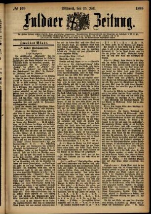 Zweite Ausgabe vom Mittwoch, den 25. Juli 1888.