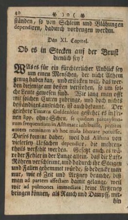 Das XI. Capitel. Ob es in Stecken auf der Brust dienlich sey?