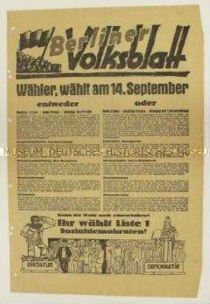 Illustrierter Sonderdruck der SPD zur Reichstagswahl 1930