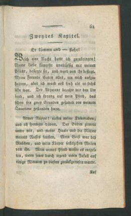 Zweytes Kapitel. Er kömmt und - sieht!