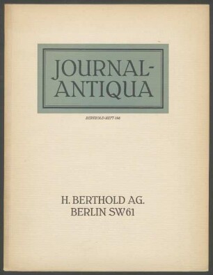 Journal-Antiqua, Berthold-Heft 198