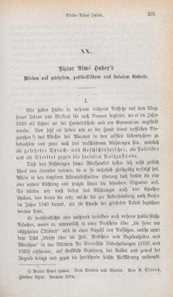 295-310 Victor Aimé Huber's Wirken auf gelehrtem, publicistischem und socialem Gebiete