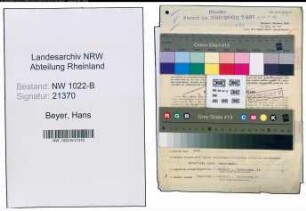Entnazifizierung Hans Beyer , geb. 24.04.1906 (Kaufmaennischer Angestellter)