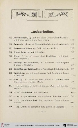Lackarbeiten (Nr. 206-229)