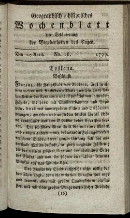 No. 16. Den 20. April. 1799.