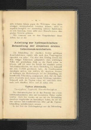 Anleitung zur hydropathischen Behandlung der einzelnen acuten Infectionskrankheiten.