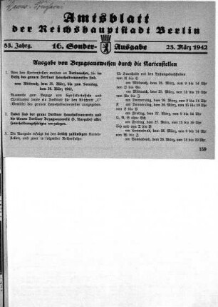 16. Sonder-Ausgabe, 23. März 1942