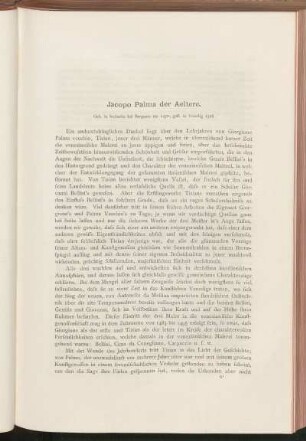 [LXVIII. Palma Vecchio] Jacopo Palma der Aeltere. [Von Ad. Rosenberg.]