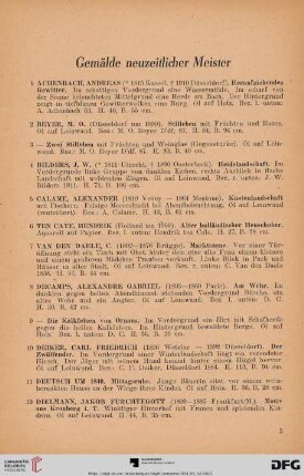 Gemälde neuzeitlicher Meister (Nr. 1 - 103)