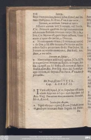 De Praepositione Iuxta. Cap. LXXXVII.