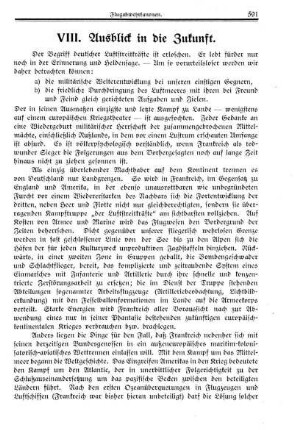 VIII. Ausblick in die Zukunft.